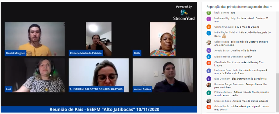 Reuniões de pais é realizada pelo YouTube em Itarana