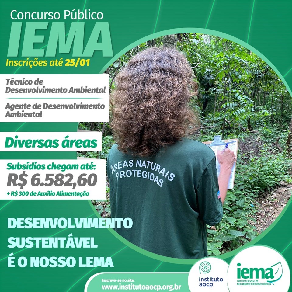 Iema tem concurso com salário de até R$ 6.582.60 e inscrições vão até 25 de janeiro