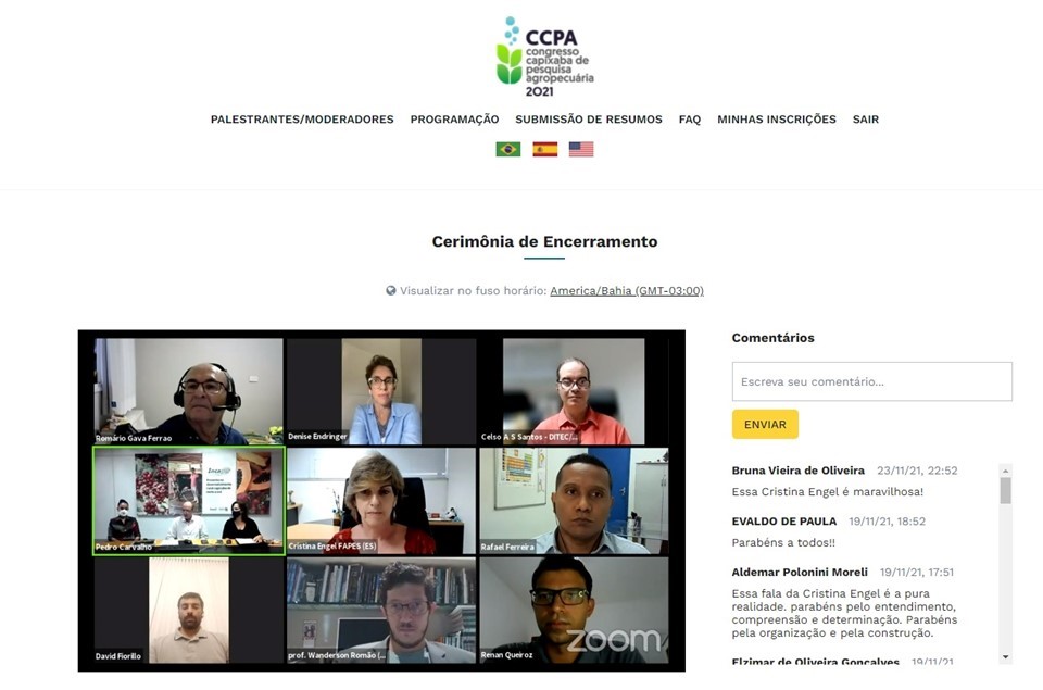 Congresso Capixaba de Pesquisa Agropecuária 2021 chega ao fim com a participação do público de diversos estados brasileiros e do exterior