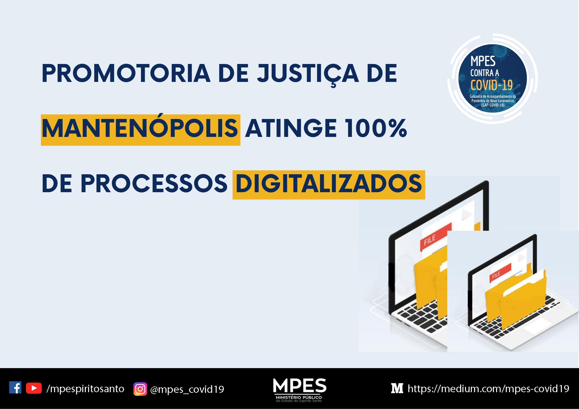 Promotoria de Justiça de Mantenópolis atinge 100% de processos extrajudiciais digitalizados