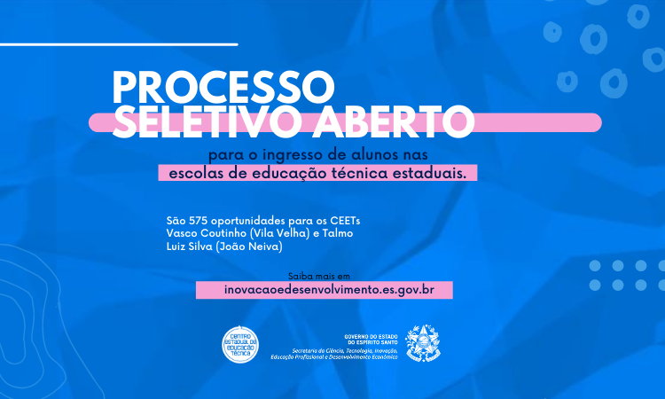 Governo do Estado abre inscrições para processo seletivo das escolas técnicas estaduais