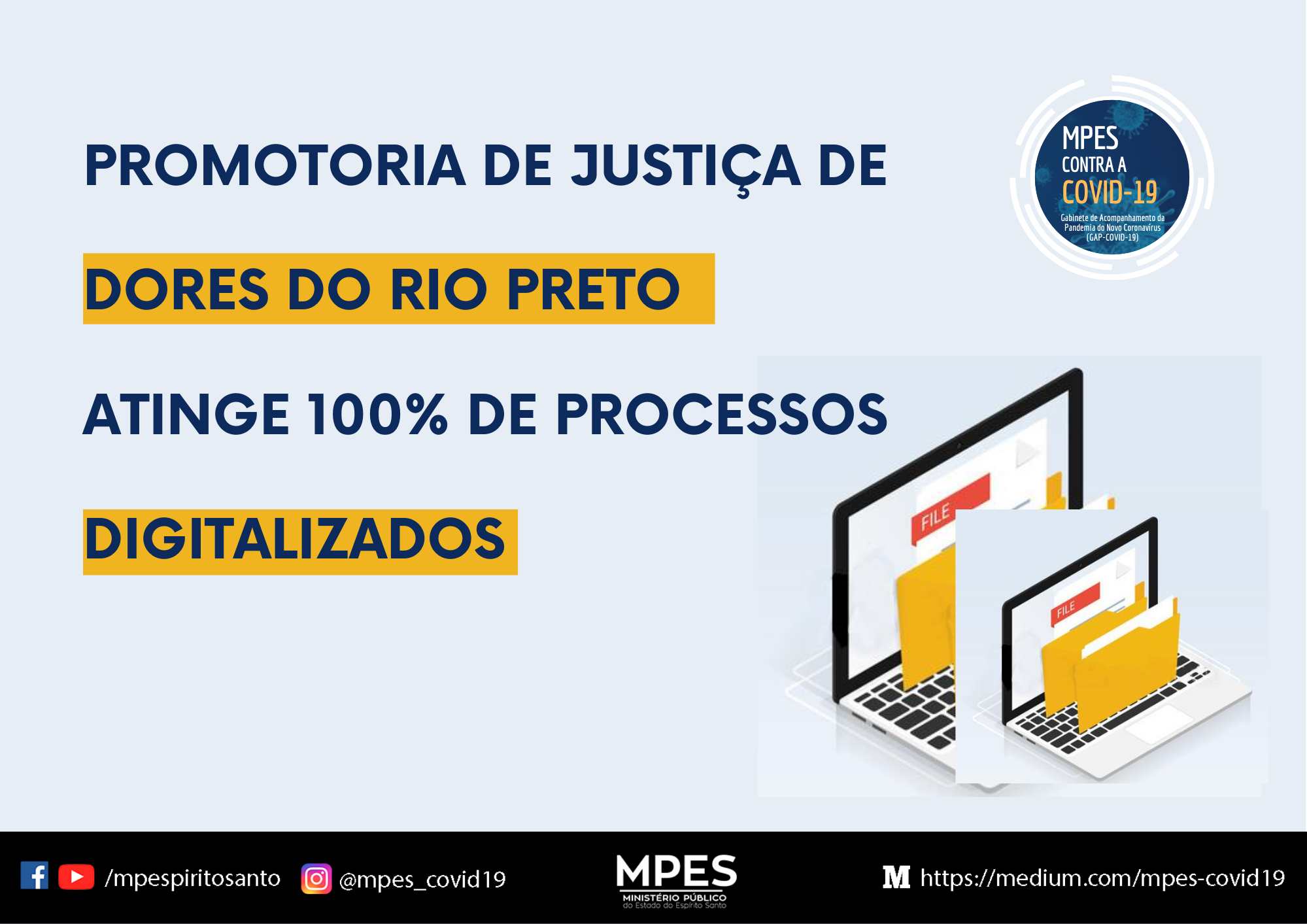 Promotoria de Justiça de Dores do Rio Preto chega a 100% de processos extrajudiciais digitalizados