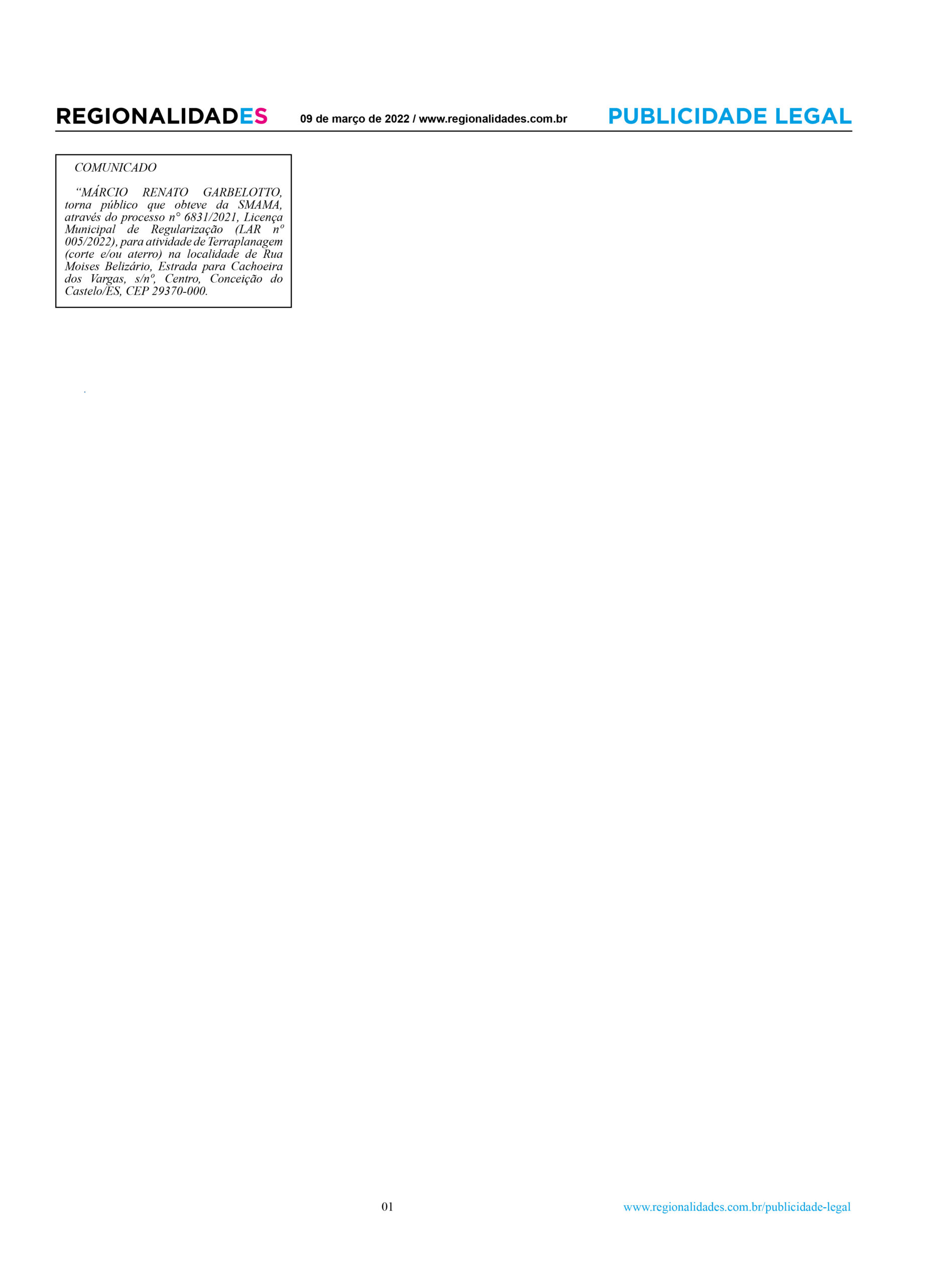 09/03 – EDITAIS E AVISOS