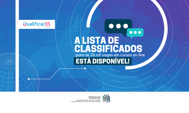 Qualificar ES: divulgada a lista de classificados dos cursos on-line