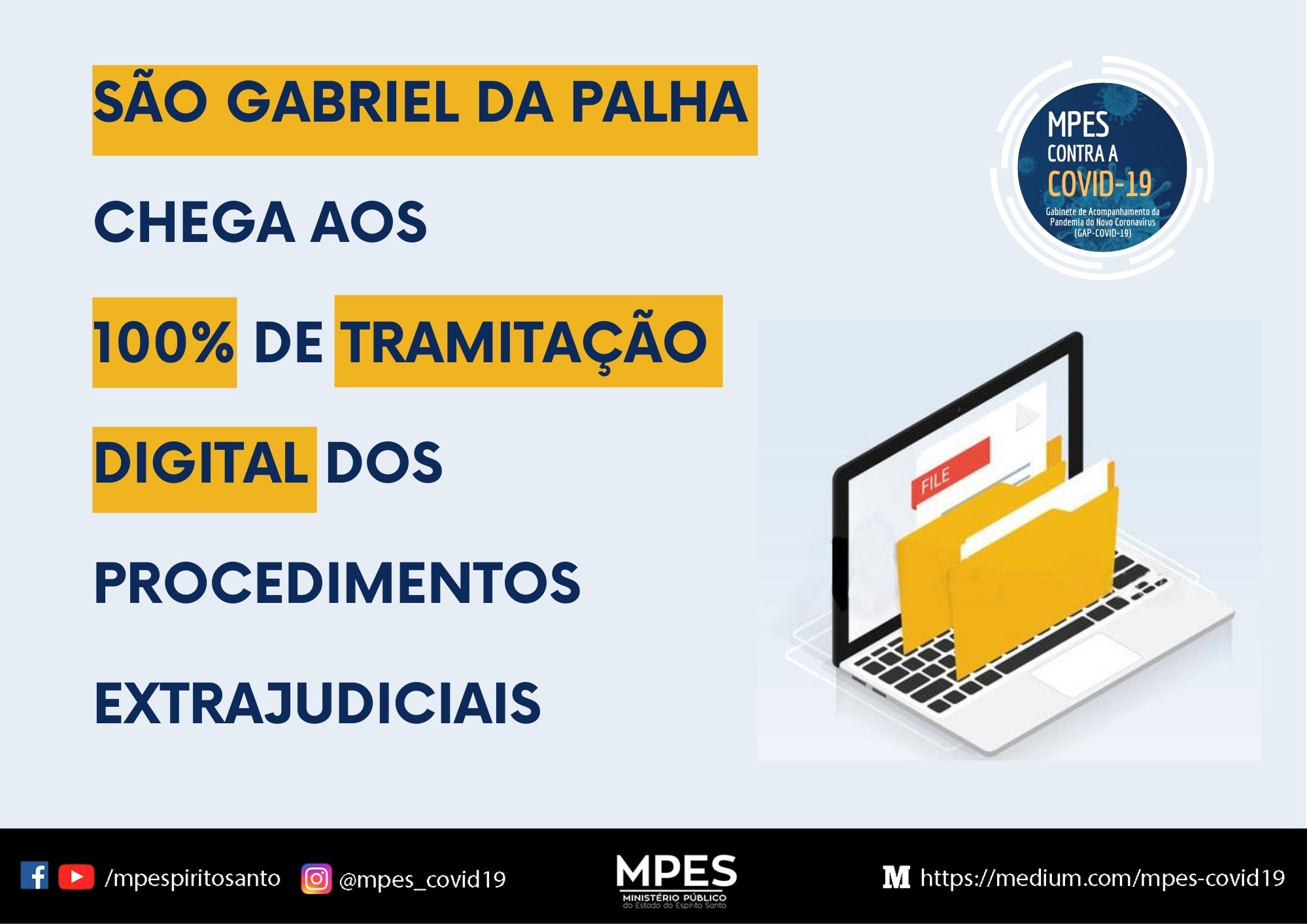 São Gabriel da Palha chega aos 100% de tramitação digital dos procedimentos extrajudiciais