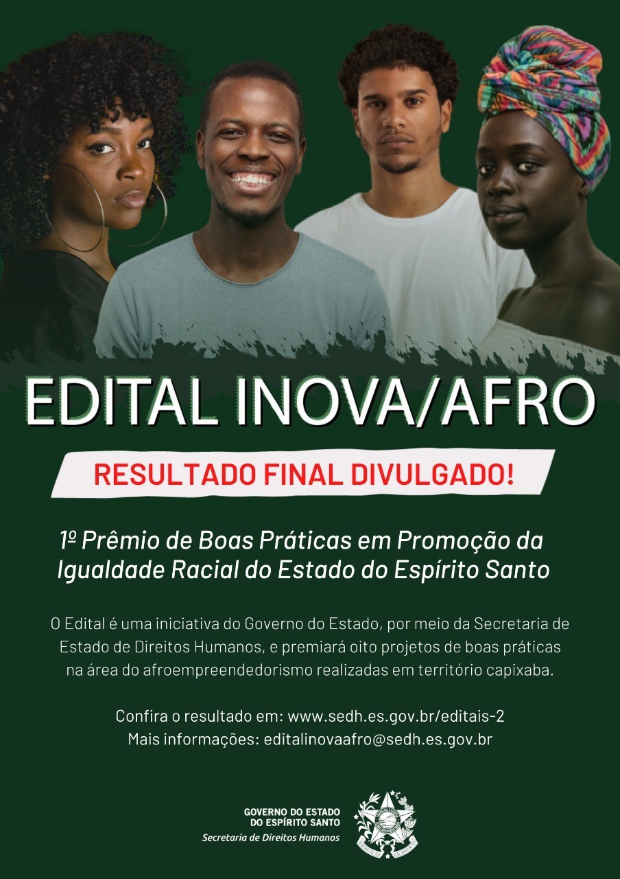 SEDH divulga resultado final do edital Inova Afro 2021