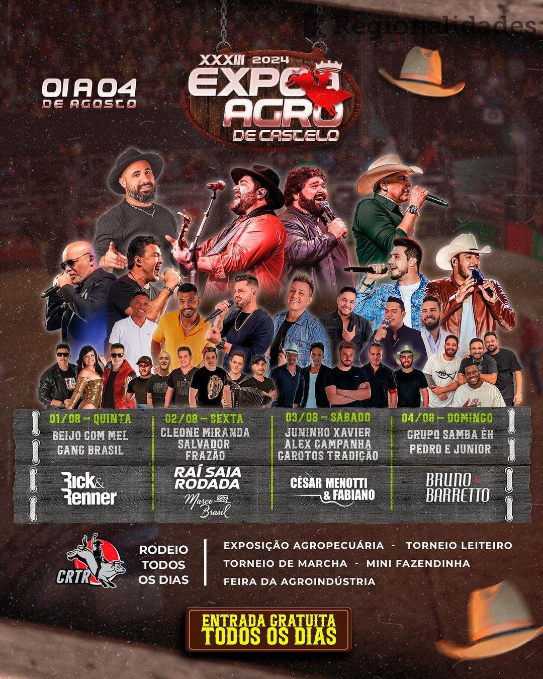 Confira a Programação da 33ª Edição da Expo Agro de Castelo